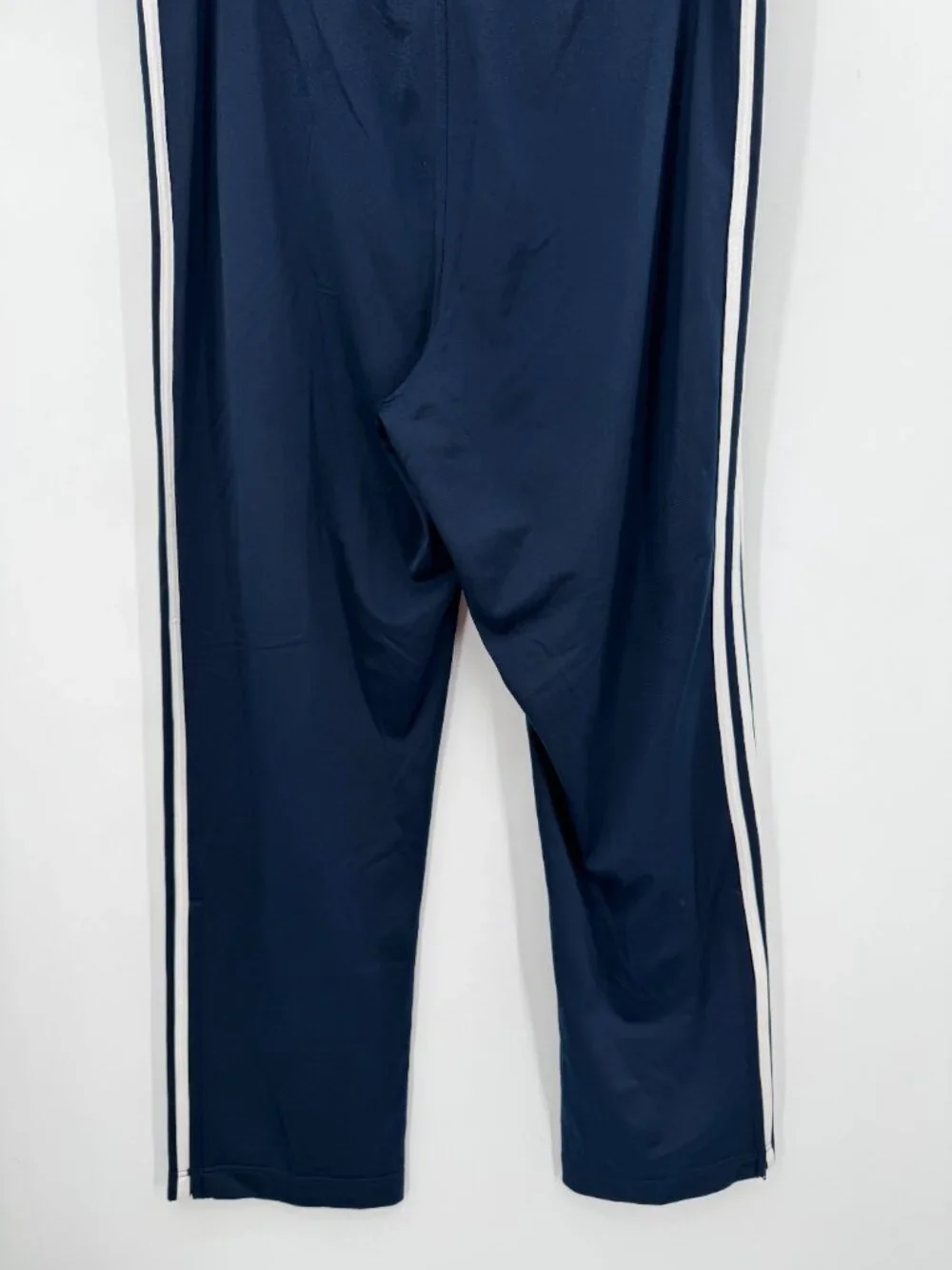 Adidas Originals Men's XL Navy 3 Stripe Track Pants Trefoil Logo Zip Pockets